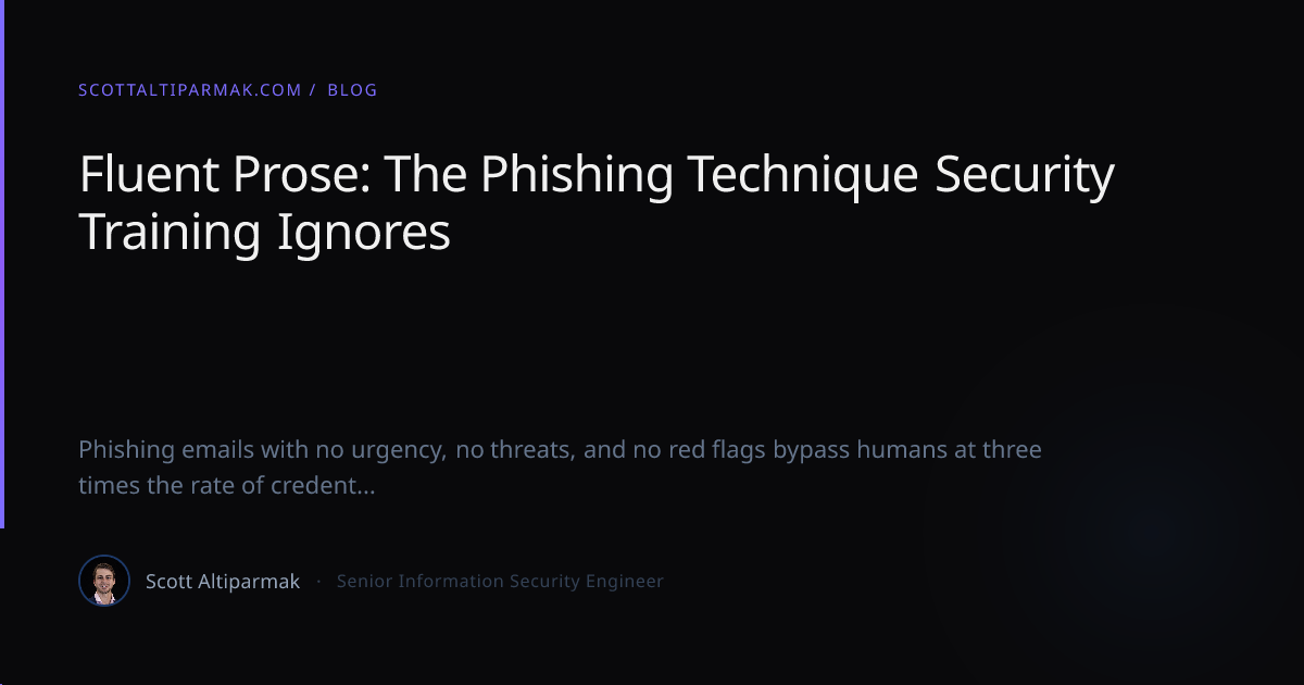 Fluent Prose: The Phishing Technique Security Training Ignores | Scott ...
