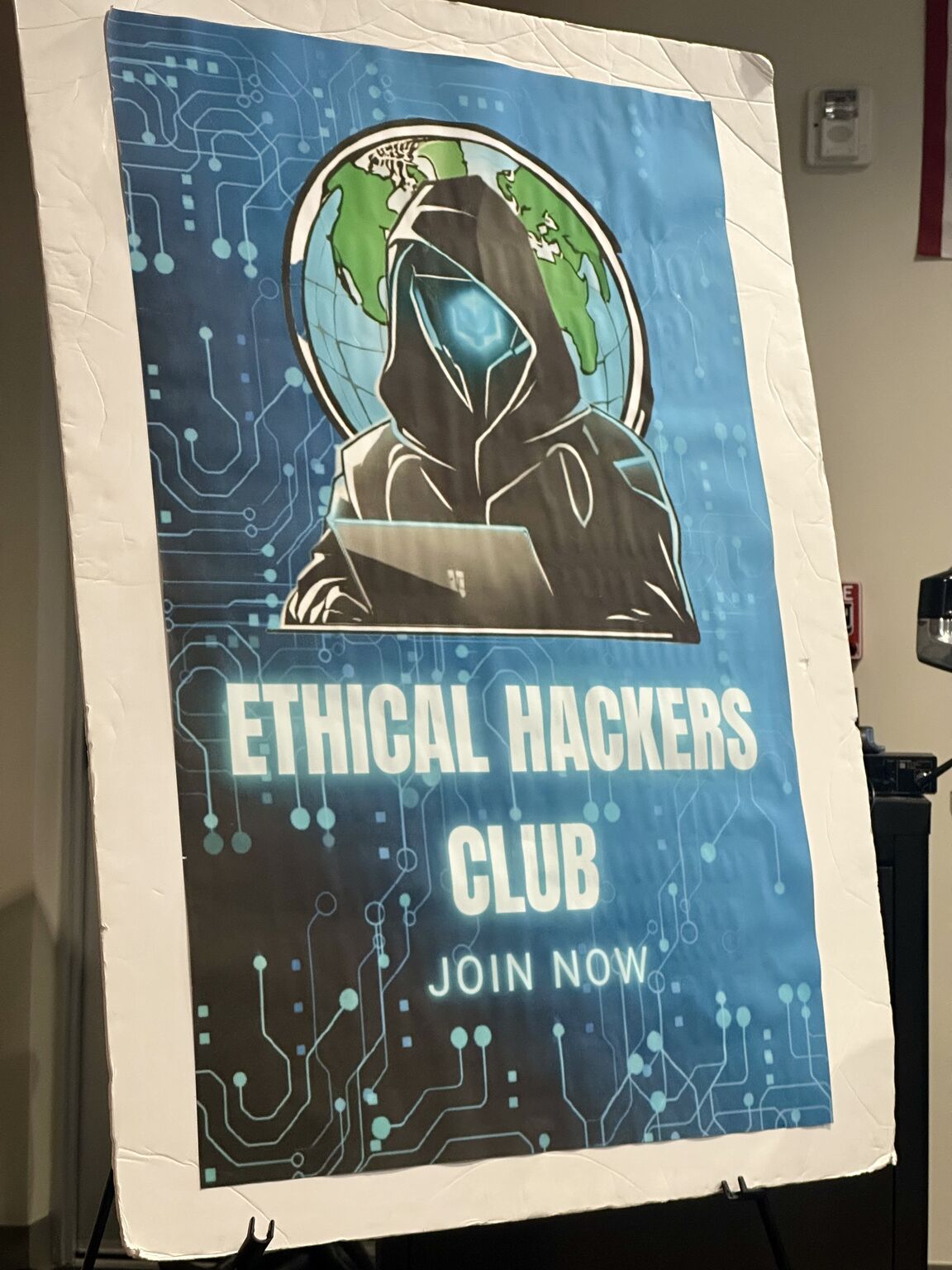 Ethical Hackers Club poster at the Cybersecurity Symposium